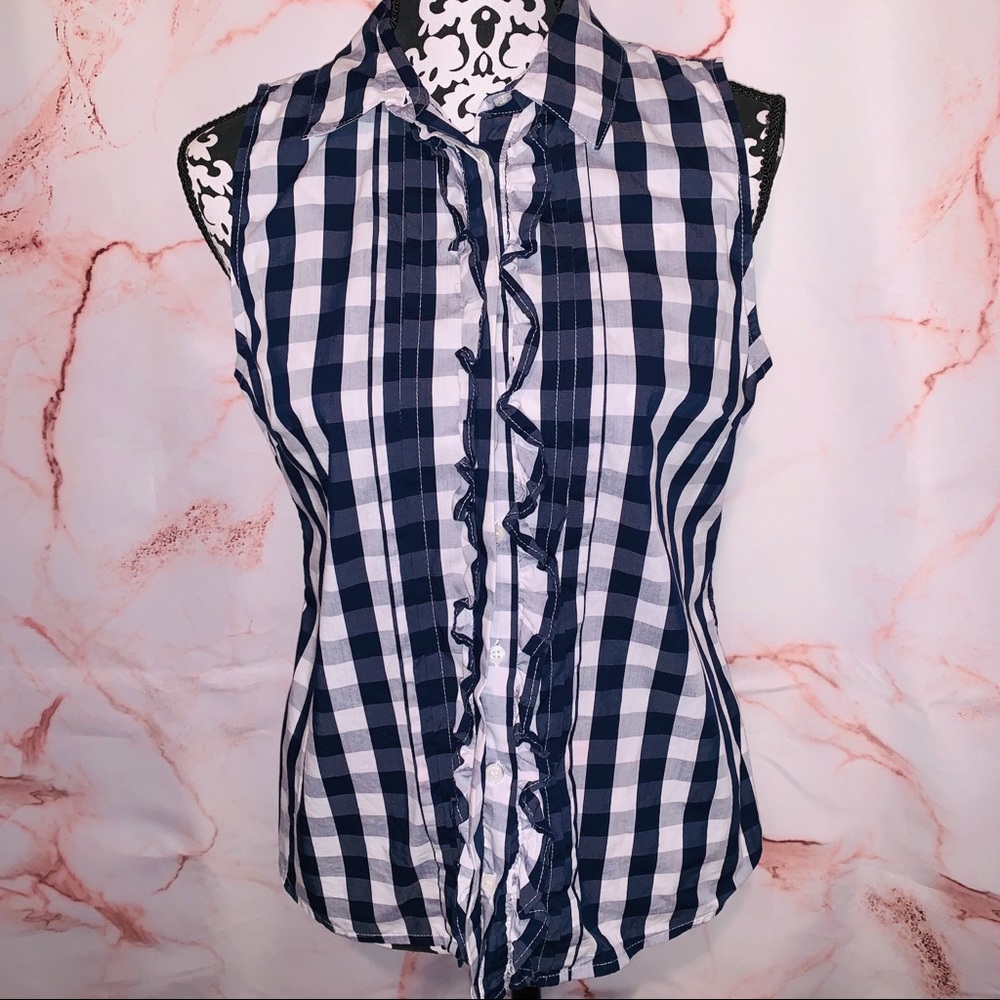 Tommy Hilfiger Navy blue & white sleeveless top